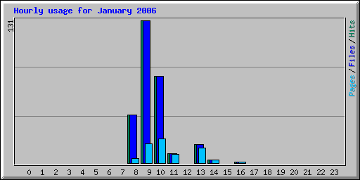 Hourly usage for January 2006