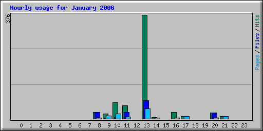 Hourly usage for January 2006